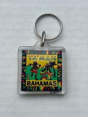 Vintage Bahamas Ya' Man Souvenir Acrylic Keychain